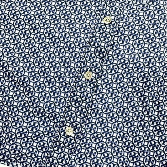 Tory Burch lightweight sheer pattern button down blouse M - Picture 6 of 13